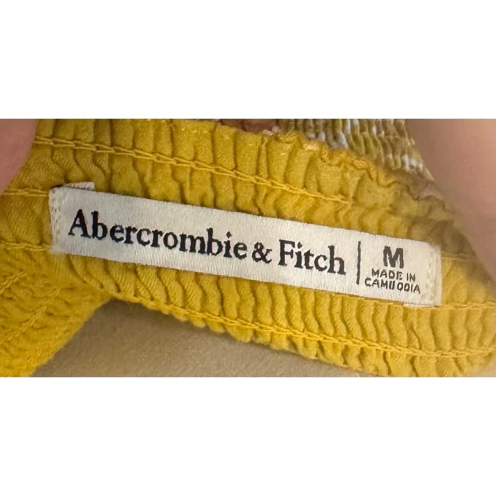 Abercrombie & Fitch Yellow Floral Button Front Tiered Maxi Dress Medium